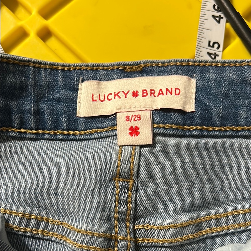 Blue Denim Shorts with Raw Hem - Picture 7 of 10